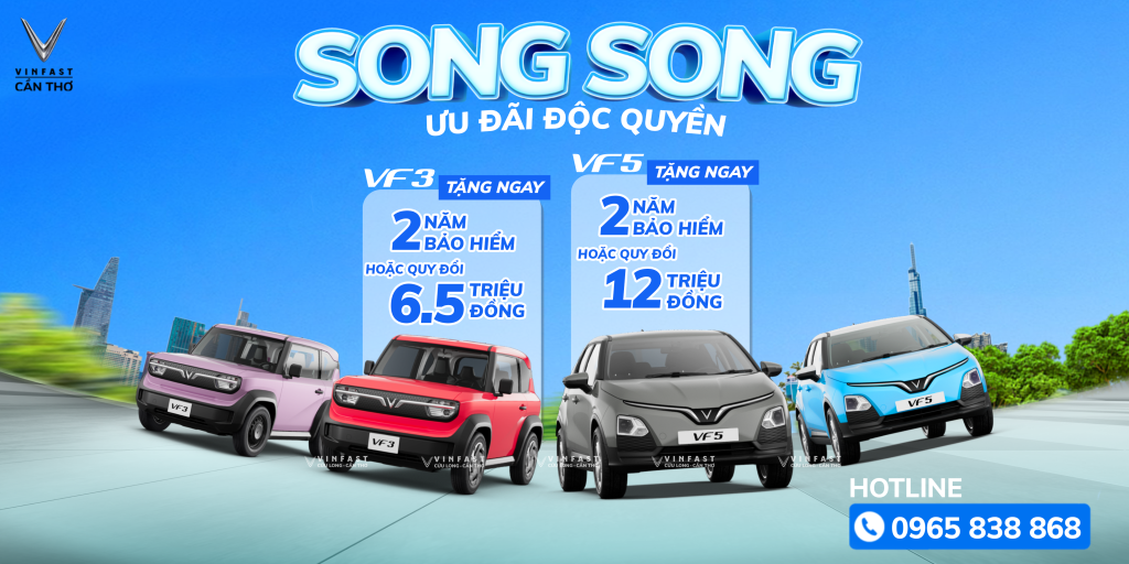 VinFast Cần Thơ khuyến mãi | Giảm ngay 4%, tặng 2 năm bảo hiểm
